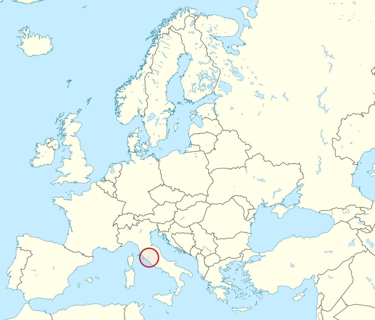 Карта Ватикан Европи